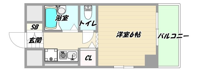 大阪市東淀川区東中島２丁目の賃貸マンションの間取り