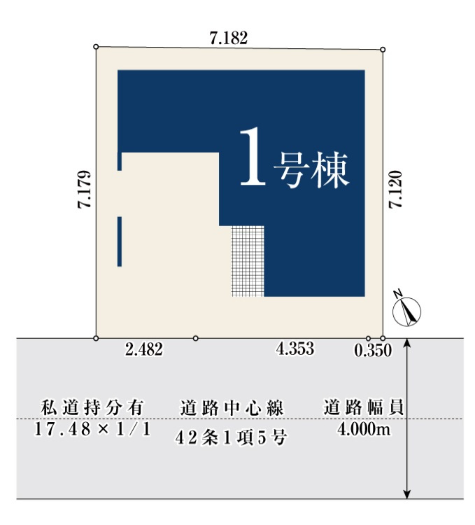 市川市大洲４丁目４１０①の区画図