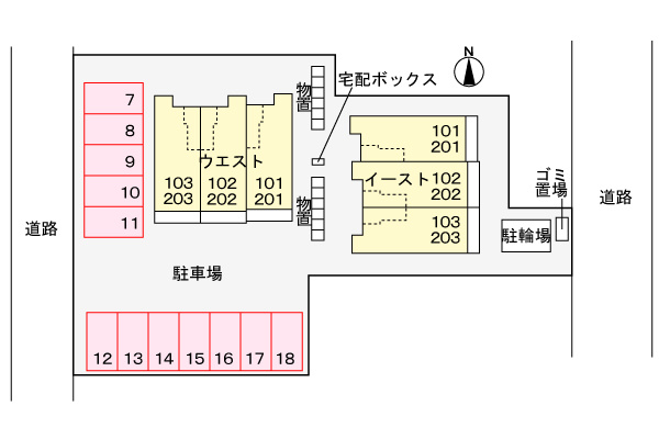 ソルナシエンテ　イーストの駐車場|駐車場