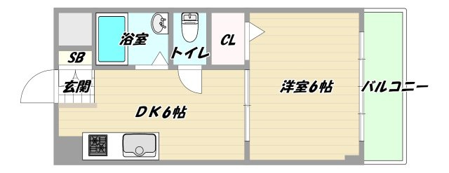 大阪市東淀川区東中島１丁目の賃貸マンションの間取り