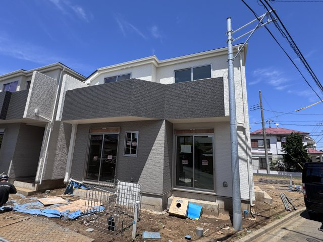 柏市柏新築戸建の外観|D号棟外観・5月9日撮影・もうすぐ完成！