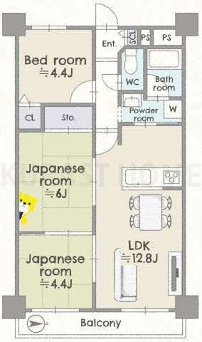 エクセランス向日町　5階の間取り