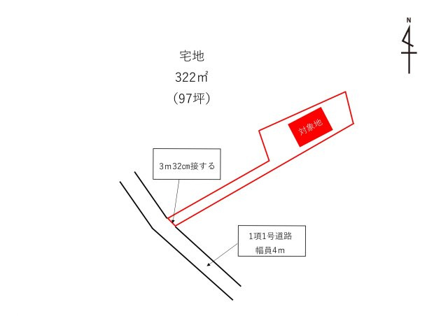 朝倉市堤　売り土地の区画図