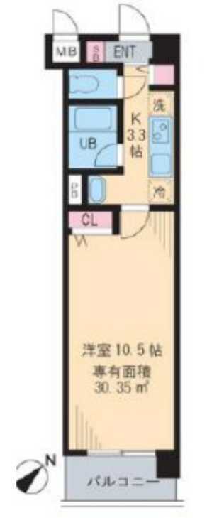 メゾンアンシャンテ　南向き　駅近　オートロックの間取り