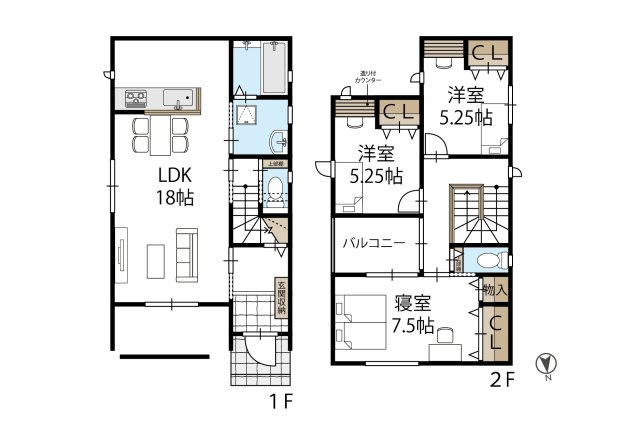 和歌山市中島　中古未入居戸建の間取り
