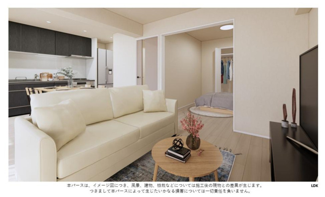 【完成予想図】 | ロイヤル東住吉 | 【CGパース】「LDK：約14.5帖」W2250I型システムキッチン新調☆食洗機完備です☆