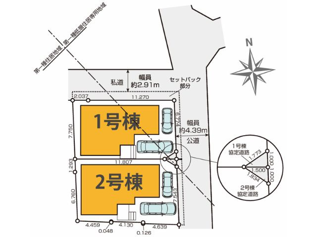 富士見市上沢7期の区画図