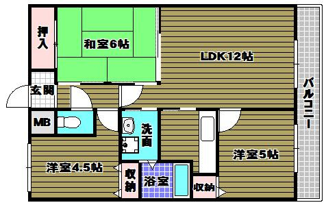 東尾マンションの間取り