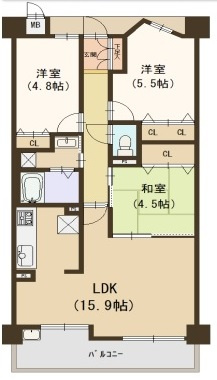 【間取り】 | ウインヒルズジェームス山 