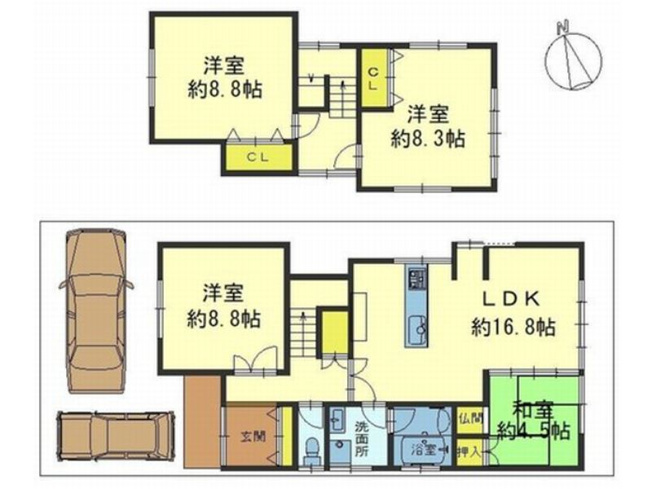 【間取り】 | 山科区上花山坂尻　中古戸建
