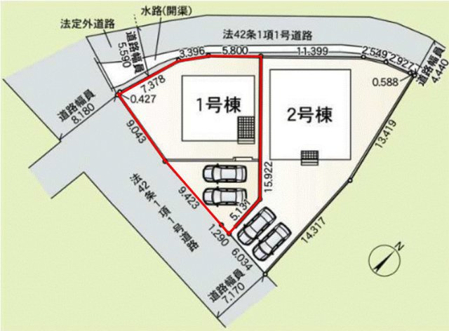 高崎市吉井町小暮第１（全2棟）1号棟の区画図