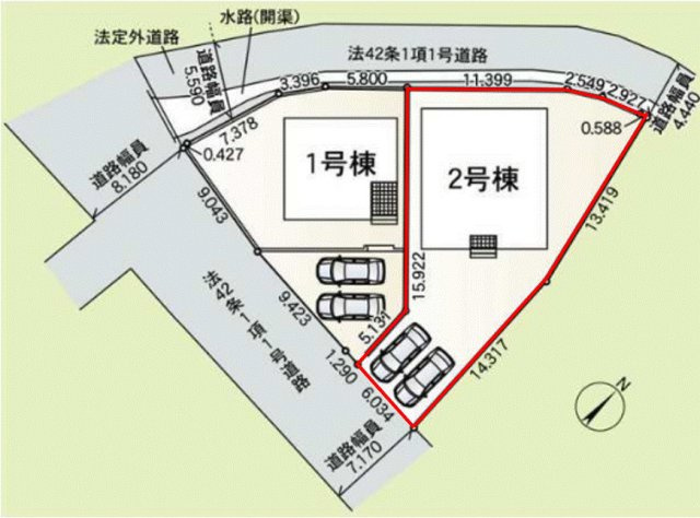 高崎市吉井町小暮第１（全2棟）2号棟の区画図