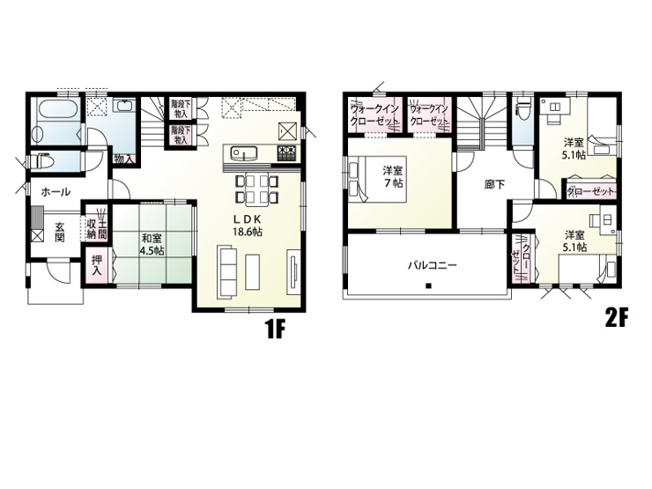 【間取り】 | 加須市馬内1期8区画　新築戸建　全8棟　2号棟
