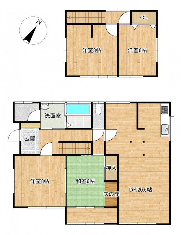 水戸市渋井町　中古戸建の間取り