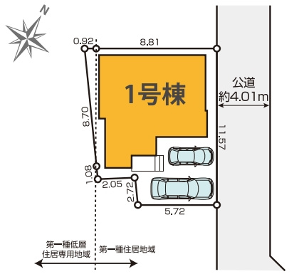 【区画図】 | ふじみ野市亀久保　新築一戸建住宅　全1棟　(ふじみ野店) | 並列駐車2台可