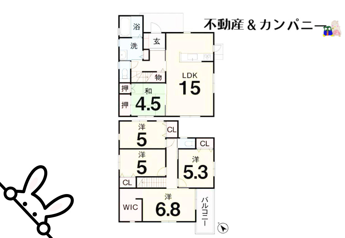 東野5丁目の中古のおうち　松山市東野5丁目中古戸建の間取り