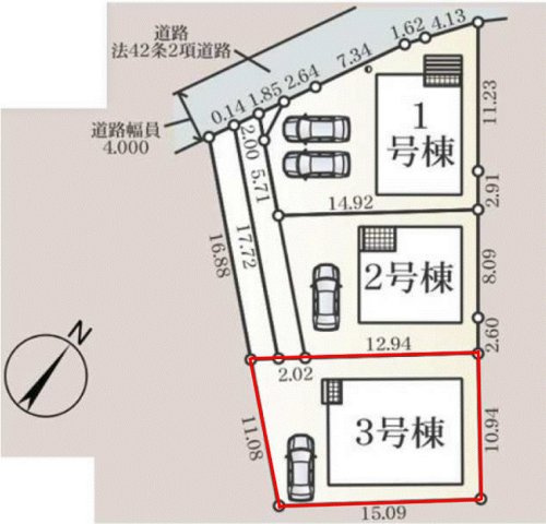 高崎市新町第１２（全3棟）3棟の区画図