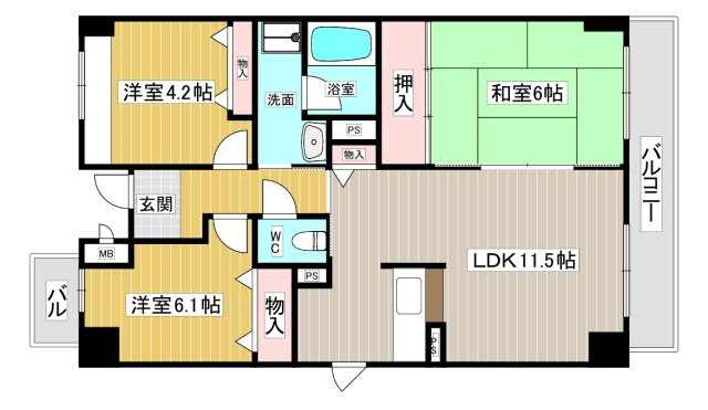 【間取り】 | ソアール門戸荘