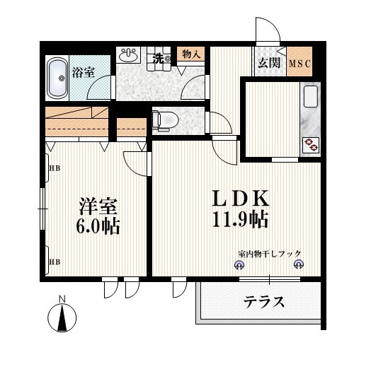 さくらハウスの間取り|★広々リビング１１．９帖のお部屋★