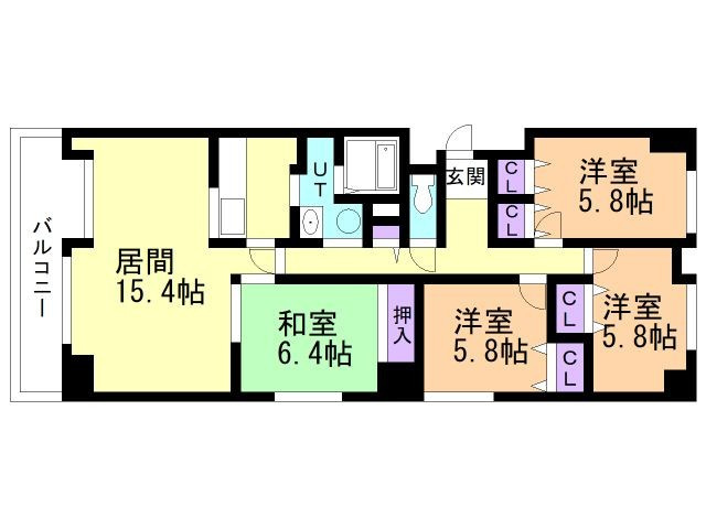 ハイライフ室蘭の間取り