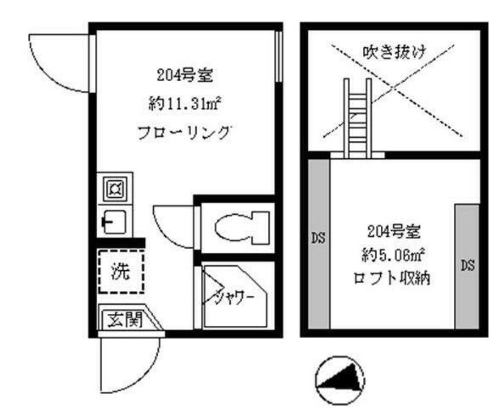 フェリスパンジー(フェリスパンジー)の間取り|ロフト付のワンルーム★