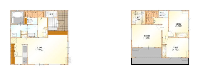 【北西・南西角地】東金市東金B区新築戸建の間取り