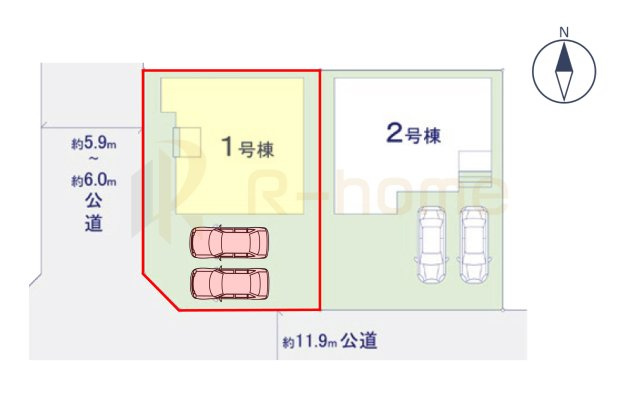 龍ケ崎市松ケ丘4期　新築戸建て　1号棟の区画図|大きなお買い物だからこそ、メリット・デメリットを伝えさせて頂きます。
R-homeにお任せください♪