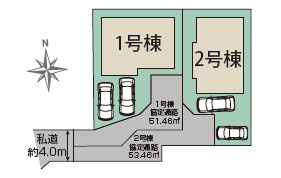 仲介手〇料不要　ブルーミングガーデン東区桜木4丁目2期【桜木東小・桜木中】の区画図