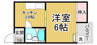 ワンケイ足立の間取り