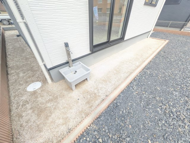 第1　常総市相野谷町　新築戸建て　2号棟の庭|日当たりや広さを現地で体感してください。理想のガーデニングや家庭菜園を始めてみませんか。