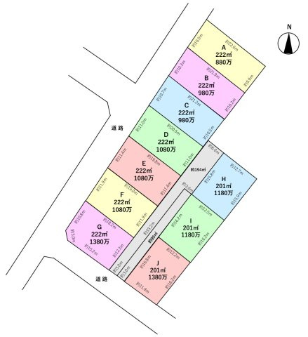越谷市増林1丁目売地　D区画の区画図