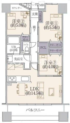 ハーティス城東の間取り|リノベ済み3LDKです