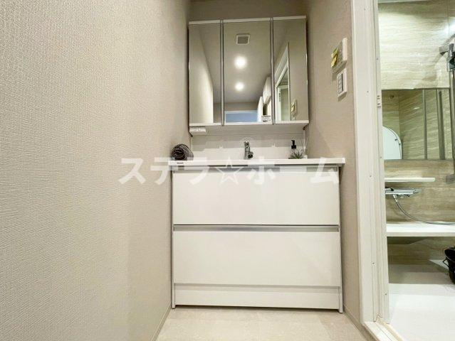 ハーティス城東の独立洗面台|独立洗面台あり、毎朝おしゃれに忙しい女性の方におすすめです