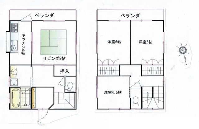 【間取り】 | 4Kは、キッチンと4つの居室がある間取りで、大家族や二世帯住宅、シェアハウスにも適しています。それぞれのプライベート空間を確保し、共同生活を送ることができ、収納スペースも十分に確保できるのが魅力です。