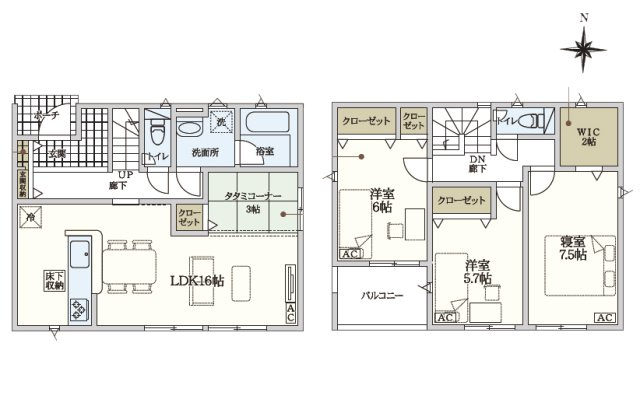 【間取り】 | 春日井市気噴町４丁目18-3『仲介料無料』新築戸建て | 3号棟