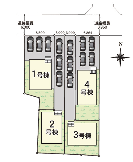 【区画図】 | 春日井市気噴町４丁目18-3『仲介料無料』新築戸建て | 3号棟