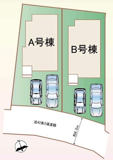 【区画図】 | 京王よみうりランド駅徒歩８分　新築２階建