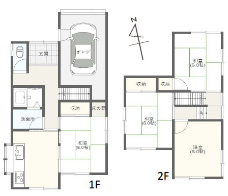 姫路市宮上町2丁目　中古戸建の間取り|4DKです。