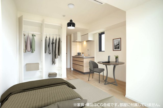プライムメゾン亀戸の寝室|※家具・備品はCG合成です。部屋に付属していません。