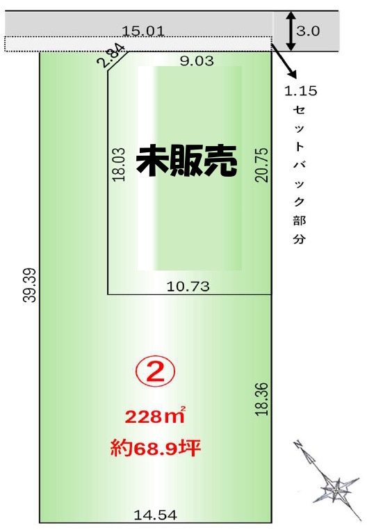 敷地面積６８坪　売地　春日部市西宝珠花