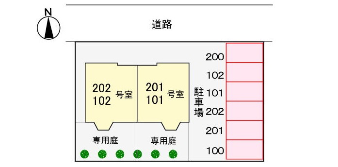 ハイム万々の区画図|駐車場