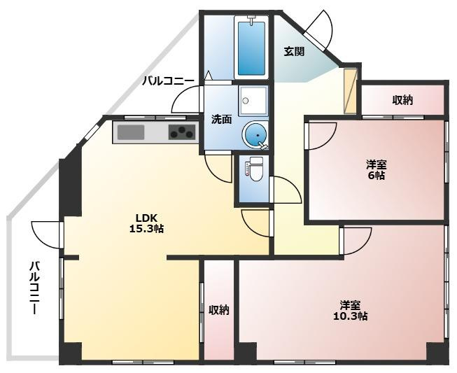 呉駅前マンションの間取り