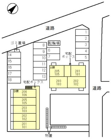 ハイエストヒル　B棟の区画図