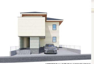 藤沢市鵠沼海岸６丁目　新築戸建　の外観パース|イメージパスですので実際のものと多少異なります　