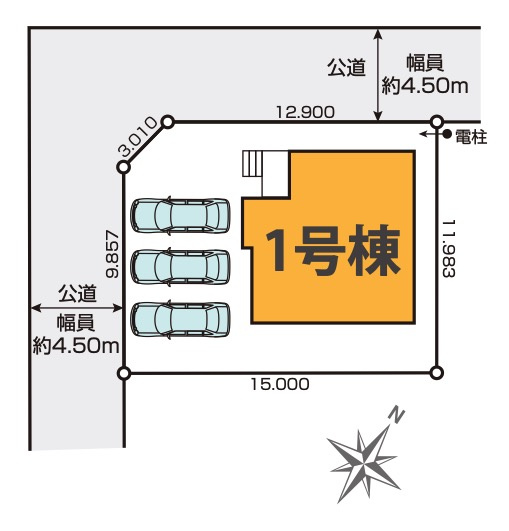 [新築住宅] 鶴ヶ島市五味ヶ谷 12期 全1棟の区画図