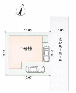[新築住宅] 鶴ヶ島市脚折 全1棟の区画図