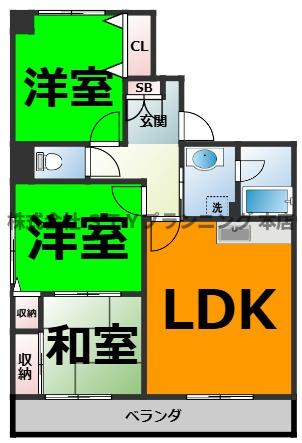 仲介手数料0円！サンライズ中野の間取り