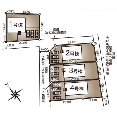 【区画図】 | Cradlegarden加須市馬内第3　2号棟 | 現況と異なる場合は現況優先とさせていただきます