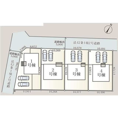 【区画図】 | Cradlegarden加須市北下新井第5　2号棟 | 現況と異なる場合は現況優先とさせていただきます