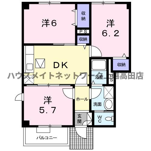 スノー　ヒーロー　Ａの間取り|間取図